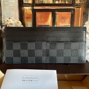 Louis Vuitton Damier Graphite Long Card Holder with ID Window- full inclusion